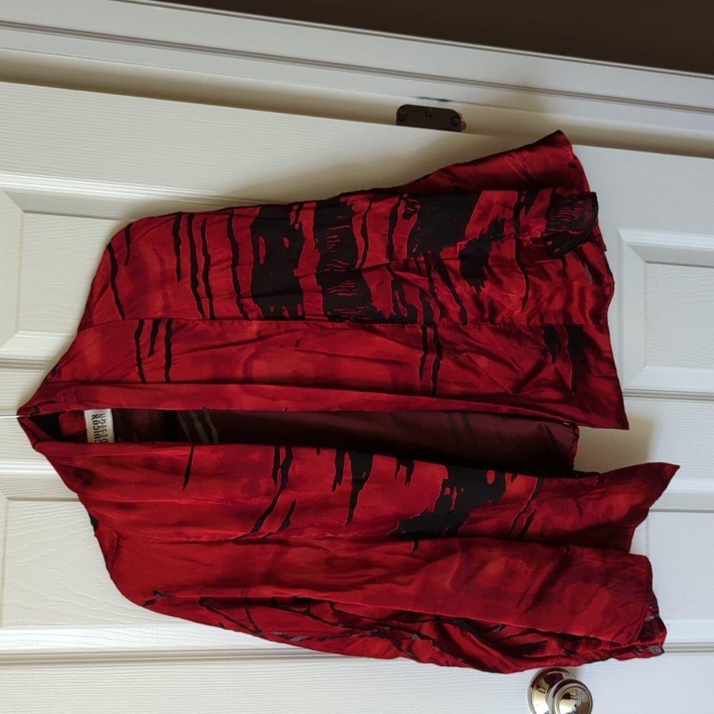 Chico's transparent tiger stripe blouse